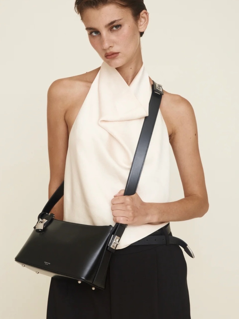 Verafied Silver & Black Hobo Extension Bag